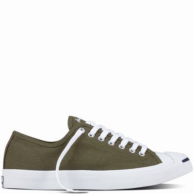 Converse Jack Purcell Ltt Core Canvas Low Tops Mens - Olive/Beige/White Shoes (999GJAUR)